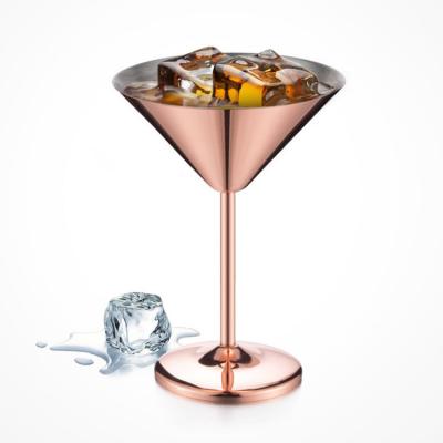 China Sustainable wholesale 240ML stainless steel red wine glass martini mug with copper plating for sale