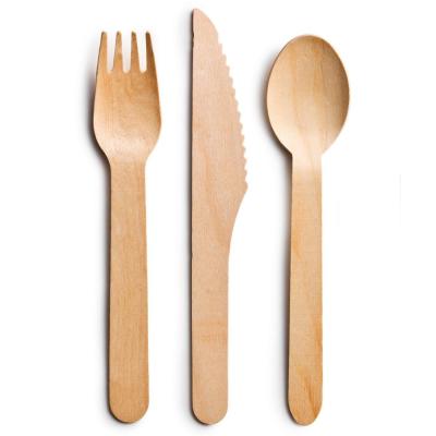 China Wooden Spoon Wooden Knife And Fork Hot Selling Disposable Cutlery Eco Friendly for sale