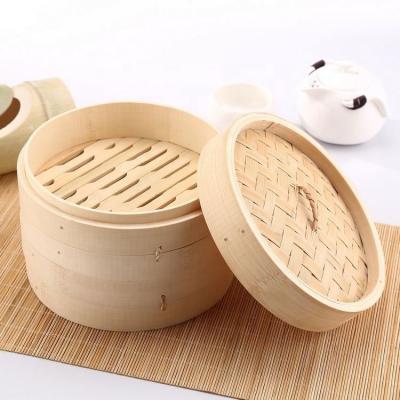 China Factory Direct Sale Sustainable Natural Handmade Bamboo Cookware Dim Sum Bamboo Steamer for sale