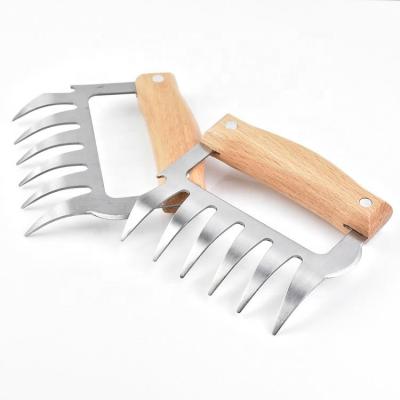 China Easily Cleaned 2021 New Stainless Steel BBQ Meat Forks For BBQ Bear Shredder Meat Claws Durable Meat Claws for sale