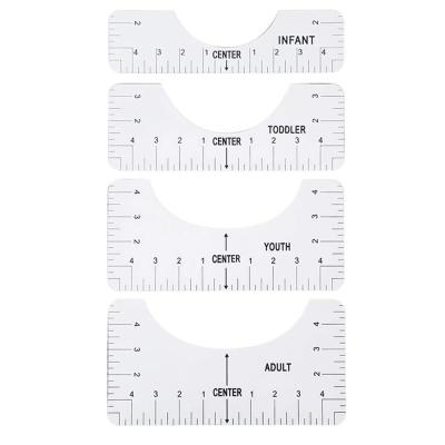 China Simple Guide Ruler T-shirt Stain Neck Calibration Alignment Ruler Clothing Design Round Tip Ruler for sale