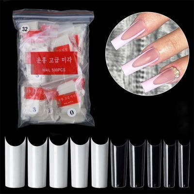 China French Hot Fashion Customized Coffin Nail Tips Yi liang Nail Tips Clearly Tapered Square Clear Nail Tips for sale