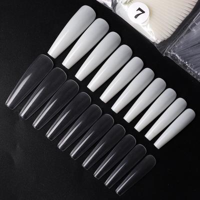 China French popular special artificial nail tips xxl model fake coffin nail tips no treatment coffin nail tip empty box for sale