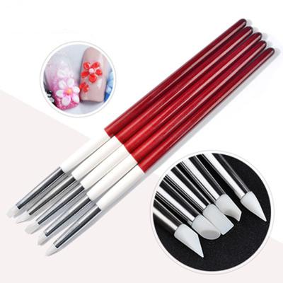 China NAIL high quality shinny wood nail brush double brush nail brush coating acrylic nails for sale