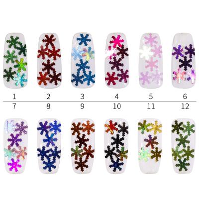 China 3D Stereo Image Nail Art Decorations Glitter Hexagon Laser Nail Glitter Halloween Decor Nails for sale