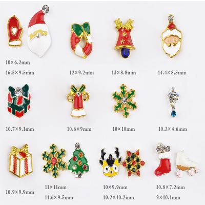 China 2021 Christmas Christmas theme Christmas red nail decorations brand 3d nail design nail decoration new diamond nails for sale