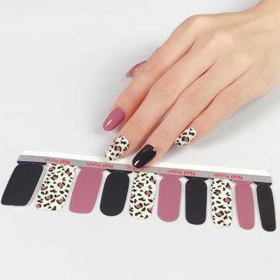 China Custom Color Stability Beauty Brand Logo Nail Sticker Nail Art Decoration Abstract Nail Sticker for sale