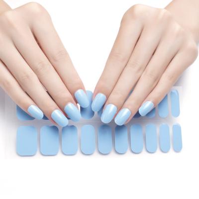 China Easy apply and remove factory price wholesale easy diy semicured gel nail sticker for sale