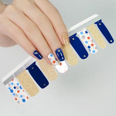 China Easy Apply and Remove 2021hot for sale colorful easy to apply and remove nail stickers nail wrap gel sticker for sale