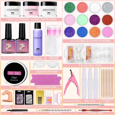 China Acrylic Powder Nail Art Tool Kit Nail File Folder and Buffer Set Professional Nail Color Set for sale