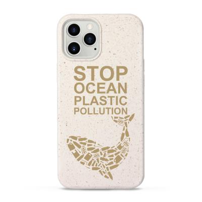 China Factory New Fashion Cell Phone Case Wheat Pla Filp Type Eco Friendly Straw Cases Biodegradable Mobile Housing Cases for sale