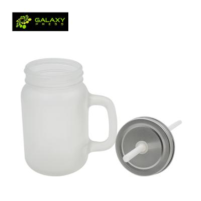 China New Viable Clear Glass Blanks Mason Jar Sublimation Mug (matte) for sale