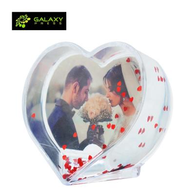 China Newest Cute Gifts Acrylic Photo Block Sublimation Crystals Heart Shape Photo Blanks for sale