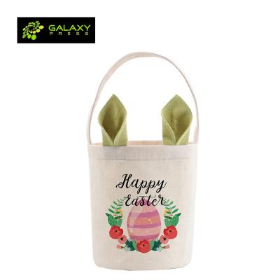 China Wholesale Canvas Sublimation Blanks Products Easter Canvas Basket For Heat Press for sale