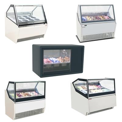 China Single-temperature New XiMaiD Design Adjusted Anti-fog Glass Ice Cream Display Case Gelato Showcase for sale