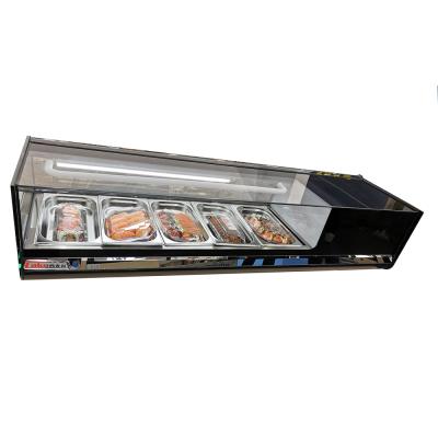 China Single-Temperature Cake Display Cabinet Refrigerate Fresh Cold Food 4pan Sushi Showcase for sale