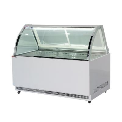 China Single-temperature Samax Curved Glass Type Display Showcase Refrigerated Meat Fridge for sale