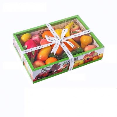 China Hot Selling Disposable Packaging Gift Fruit Fruit Box Custom Printed Corrugated Box Rectangle Box With Transparent Cover for sale