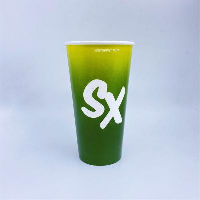 China Disposable Custom Printed 100% Compostable Biodegradable Cup 12oz PLA Liner Coffee Paper Cups for sale