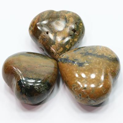 China China Natural Ocean Jasper Stone Heart Healing Crystal Stone Polished For Decoration Romantic Gift for sale