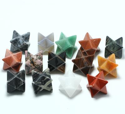 China Europe Multiple Materials Wholesale Folk Crafts Polished Mini 8 Star Pointed Merkaba Star Carving For Christmas Decoration Supplies for sale