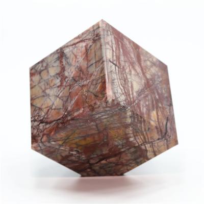 China China New Arrival Beautiful Peach Blossom Stone Carving Cube for sale