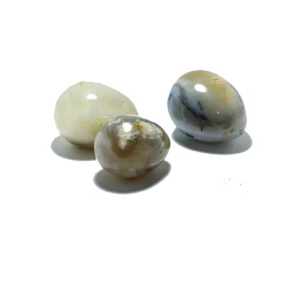 China China Wholesale Natural Stone Folk Crafts Polished Dendritic Agate Stone Egg Ornament For Christmas Decoration Supplies for sale