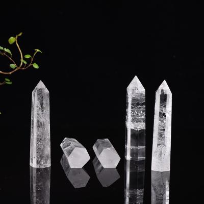 China Crystal Clear Quartz Point 4-7CM China Quartz Crystal Stone Point Healing Hexagonal Wand Treatment Natural White Stone for sale