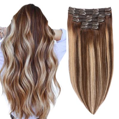 China Salon Quality Full Virgin Ombre Straight Dispenser Remy Delivery Untouched Overnight Without Cuticle Tangle Clip In Hair Extensions For Beauty Sho for sale