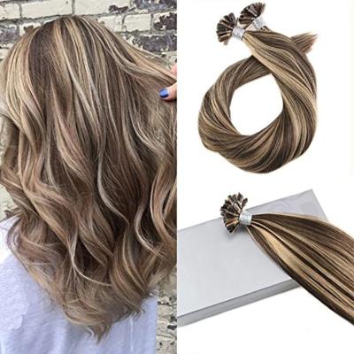 China Good Quality Pre Bonded Silky Straight Wave Hair Extensions Double Drawn I Tip Flat Hair Extension Tip Keratin Hair Extensions for sale