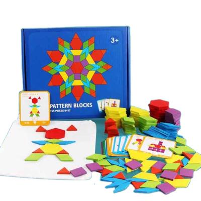 China Eco-friendly Material Colorful Magnetic 7pcs Tangram Toys Eco-friendly Kids Educational Wooden Puzzle Book for sale