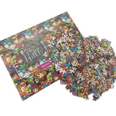 China 100% 500 1000Pcs Eco-friendly Custom Design Thick Cardboard Educational Toy Diy Puzzle Jigsaw For Adult for sale