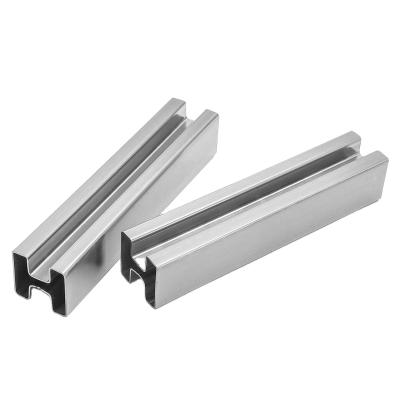 China Skillful construction and production design 304 series and square slot welded stainless steel groove tubes and pipes polished finish surface for sale