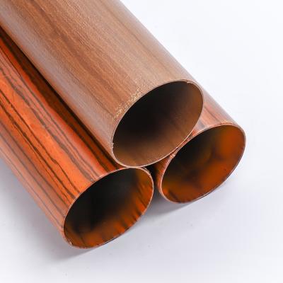 China Red Oak Exterior Customized Grain Of The Latest Construction And Production Technology Stainless Steel Tube Use Wood Grain For Decorative for sale