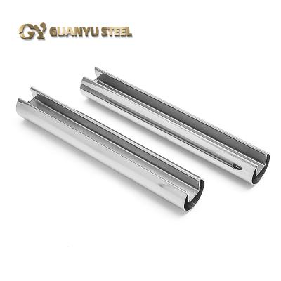 China Custom Construction and Production Tubes for Railings Stainless Steel Use Welded 304/316 Groove/Slotted Hairline Drawing Pipes for sale