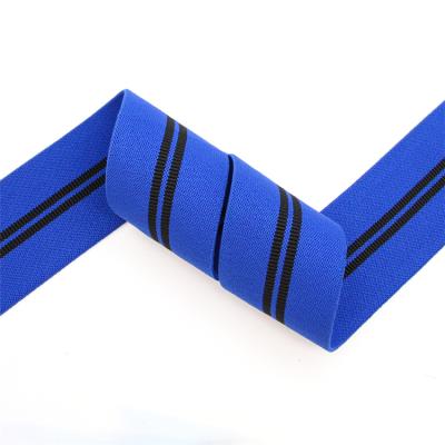 China Elastic/Strong Wear Resistance/Strong Stretch Made in China Custom Anti-skid Polyester Webbing Webbing Bule Webbing Belt Elastic Webbing for sale