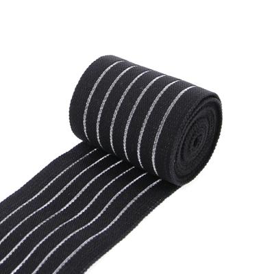 China Durable Black Elastic/Strong Wear Resistance/Strong Stretch Fabric Knitted Elastic Band With Custom Logo for sale