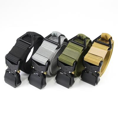 China Polyester 3.8cm Custom Design Stylish Quick Release Magnetic Lock Buckle Quality Nylon Fabric Belts For Tactical Sports for sale