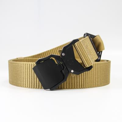 China Outdoor Polyester Grs Certificate 38mm Recycled Nylon Rpet Webbing Camp Belt With Buckle for sale