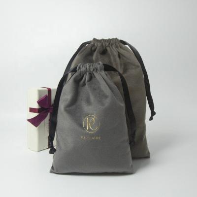 China Recyclable Recyclable Custom Printed Velvet Bag Velvet Gift Drawstring Packaging for sale