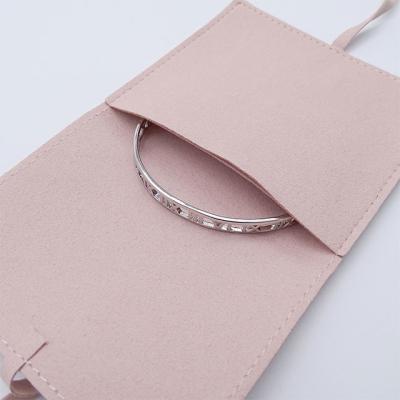 China Natural Luxury Custom Logo Microfiber Envelope Jewelry Packaging Bag Necklace Earring Fin Envelope Microfiber Bag for sale