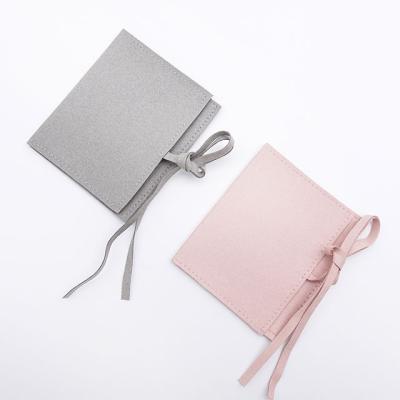 China Natural High End Custom Logo Microfiber Envelope Jewelry Packaging Bag Necklace Earring Fin Envelope Microfiber Bag for sale