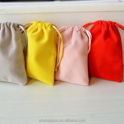 China Natural High End Custom Drawstring Pouches Small Velvet Suede Fabric Gift Perfume Perfume Storage Jewelry Packaging Bags With for sale