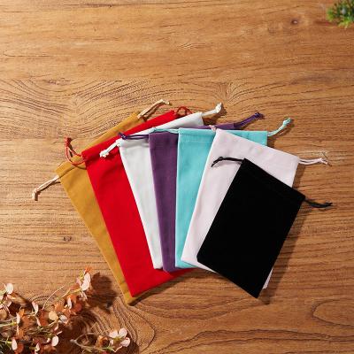 China Luxury Colorful Recyclable Custom Logo Packaging Velvet Pouch Drawstring Jewelry Velvet Gift Bag for sale