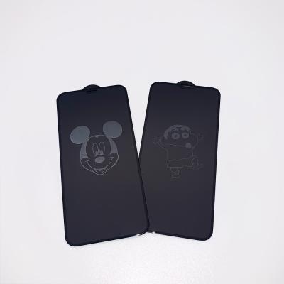 China Custom Mobile Phone Logo 2.5D Tempered Glass Screen Protector For iPhone 12 Silk Screen With Shade Ink Spray for sale