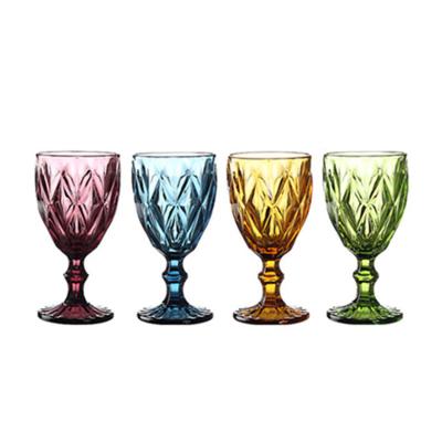 China Hot Products Bar Utensils Water Tumblers Colorful Creative Embossed Amazon Kitchen Tumblers Water Cups for sale