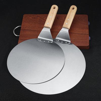 China Disposable our factory directly sell wooden handle pizza shovel and stainless steel round shovel baking tools for sale