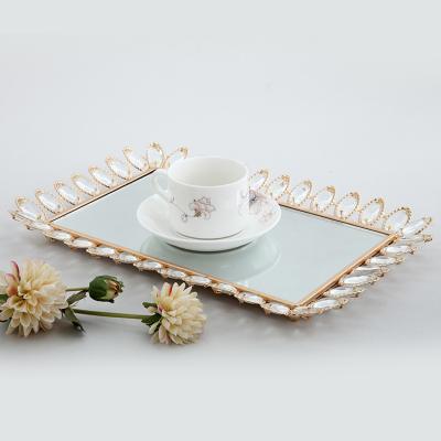 China Fashionable Hot Sale Wedding Hotel Home Decoration Charms Metal Trays for sale