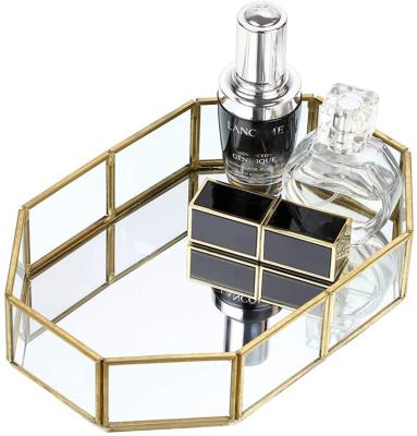 China Fashion Trendy All-match Cosmetic Trays Metal Decoration Home for sale