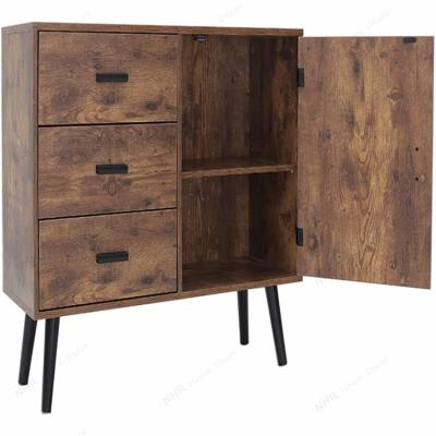 China Durable Movable Wood Filing Cabinet Lockable Caster Storage Cabinet for sale